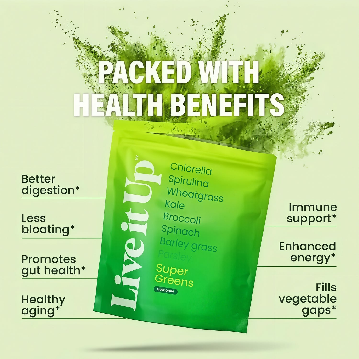 Live it Up Super Greens: Best All-Natural Greens Powder for Daily Health