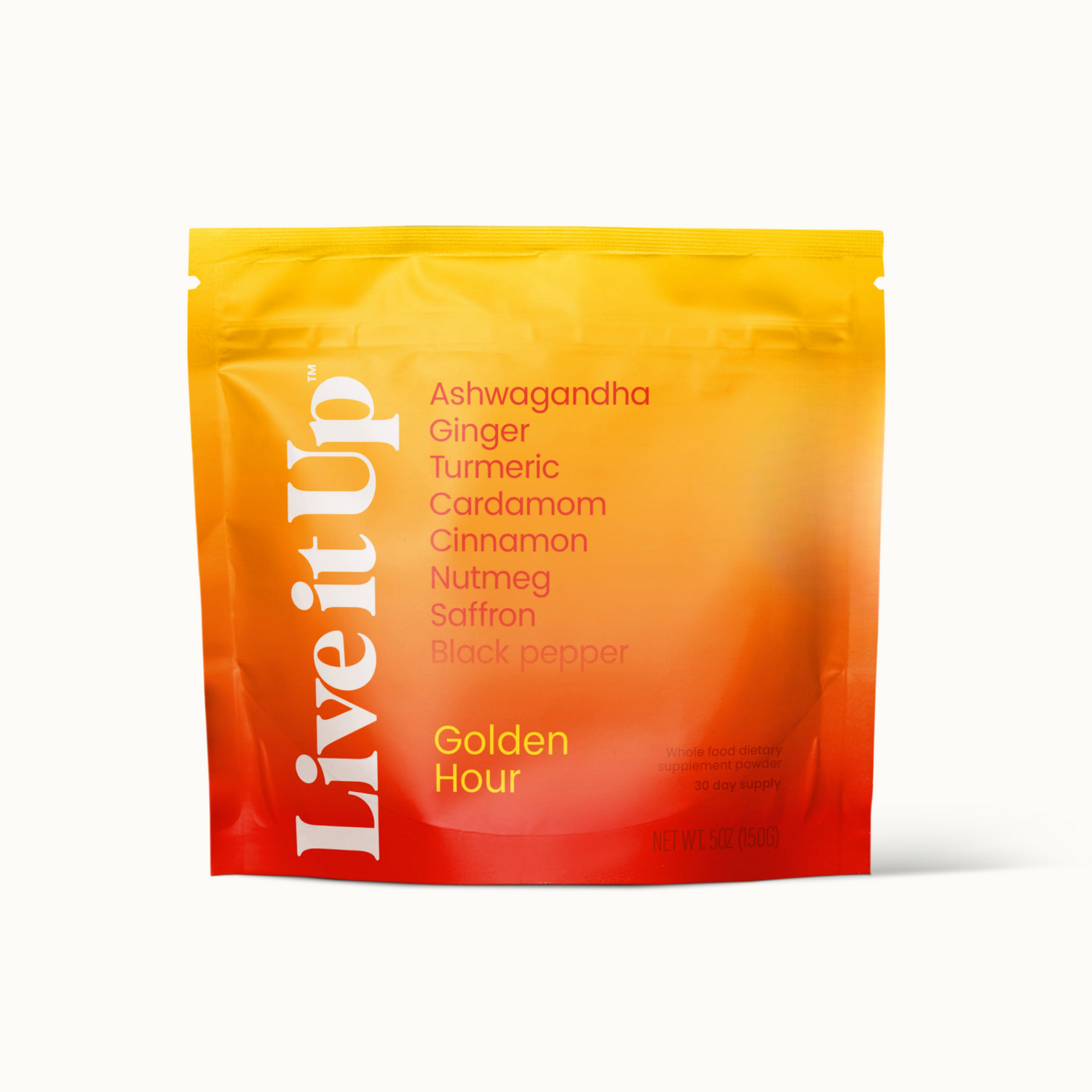 Live it Up Golden Hour: relaxing golden milk latte with ashwagandha
